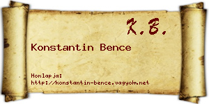 Konstantin Bence névjegykártya